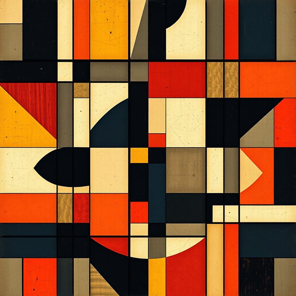 Abstract Geometric Pattern in Suprematist Style