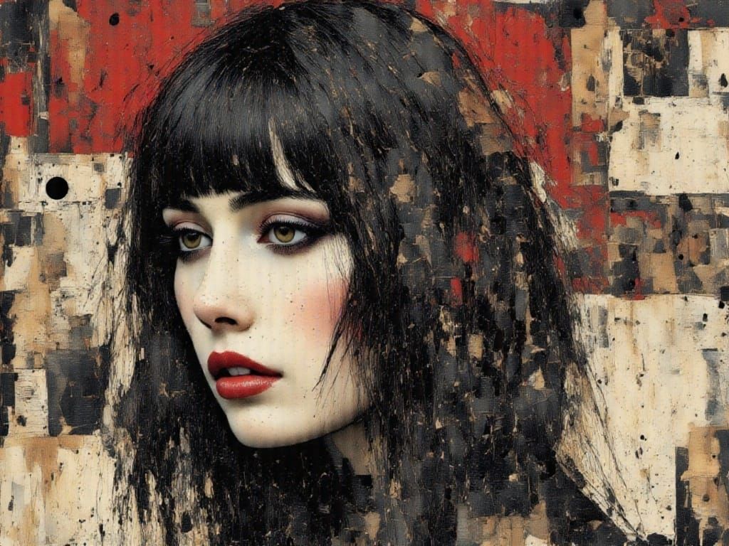 Haunting Gothic Portrait in Watercolor and Alcohol Ink