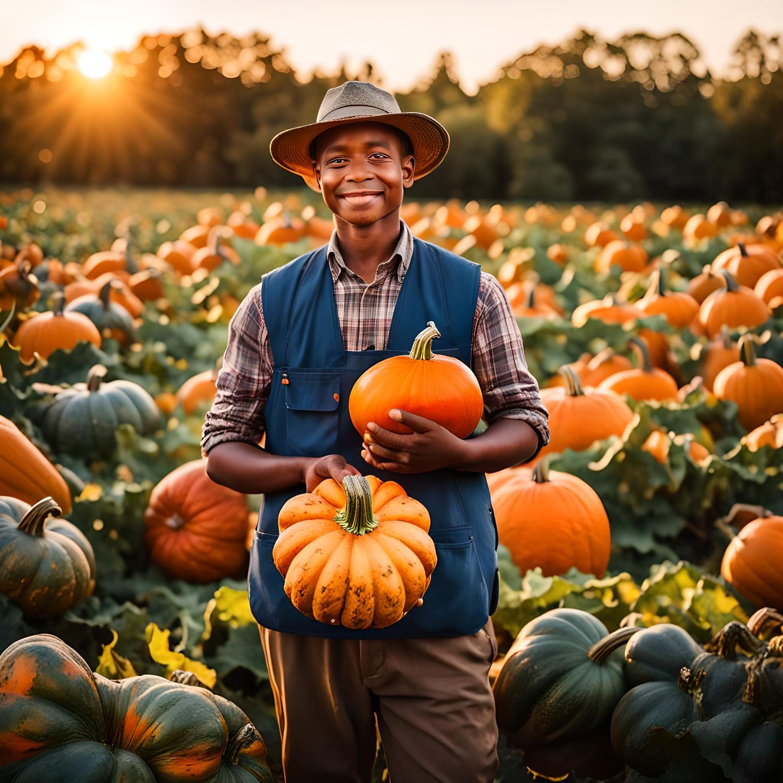 Colorful Gourd Field at a Pumpkin Farm