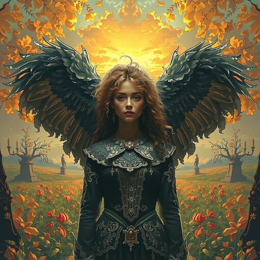 Rococo Figure in French Countryside