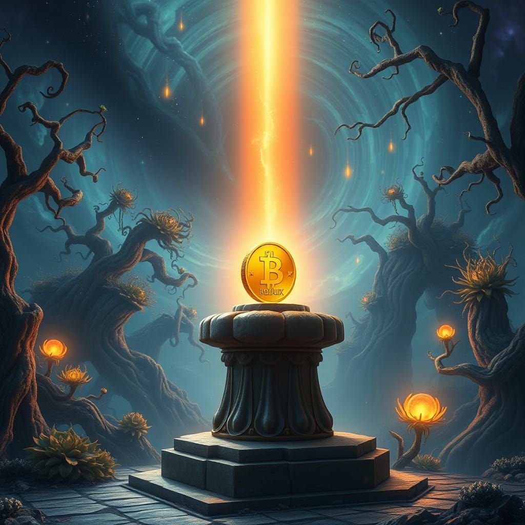 Ancient Robux Coin Basks in Ethereal Aura