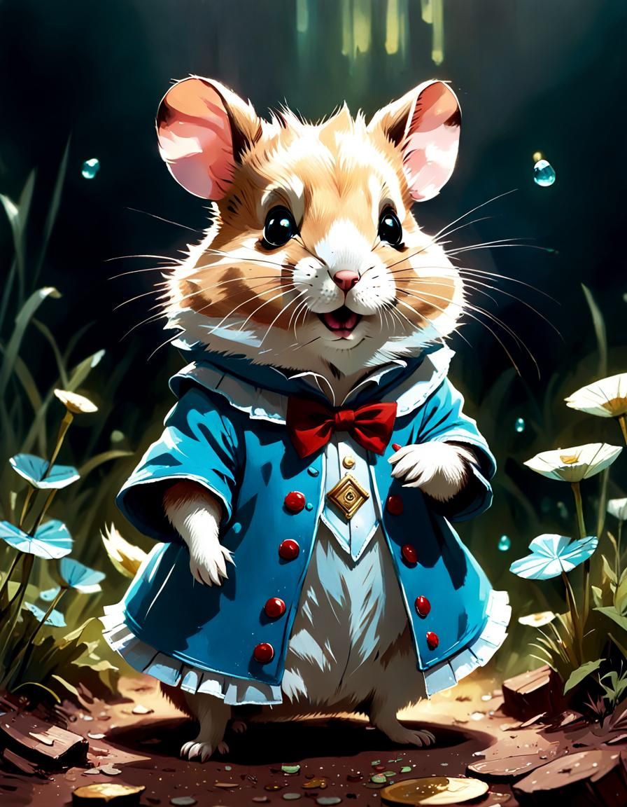 Alice in Wonderland Hamster Digital Art