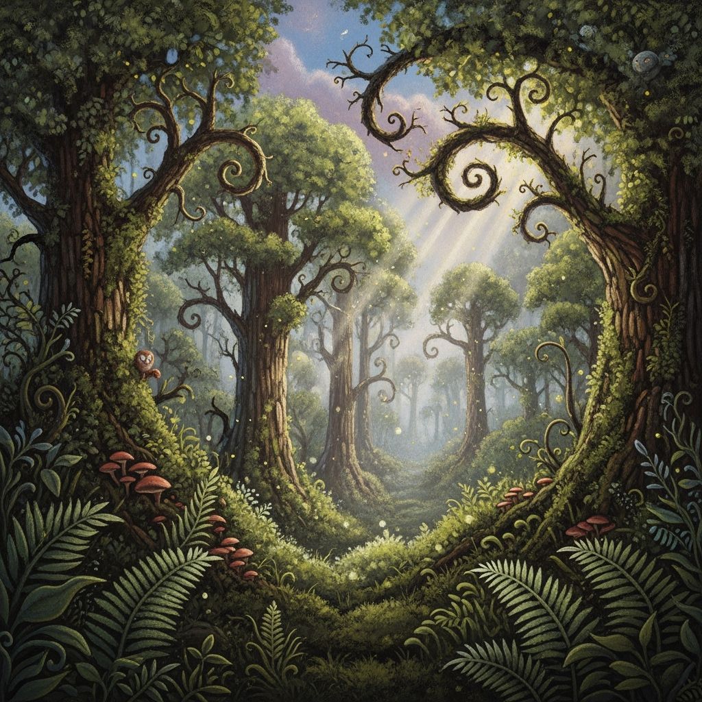 Chalk Dust Forest Diorama Inspired by Miyazaki