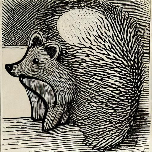 Hedgehog Attacks Fox: Barlach, Mondrian, Serebriakova Style