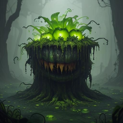 Venomous Peashooter: Grotesque Plant Transformation in Detai...