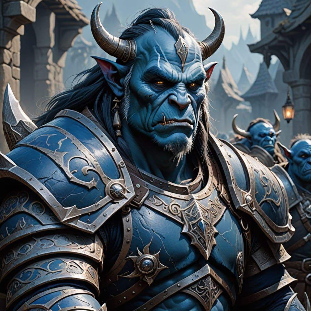 Blue Orcs Exude Elegance in Cyberpunk Style