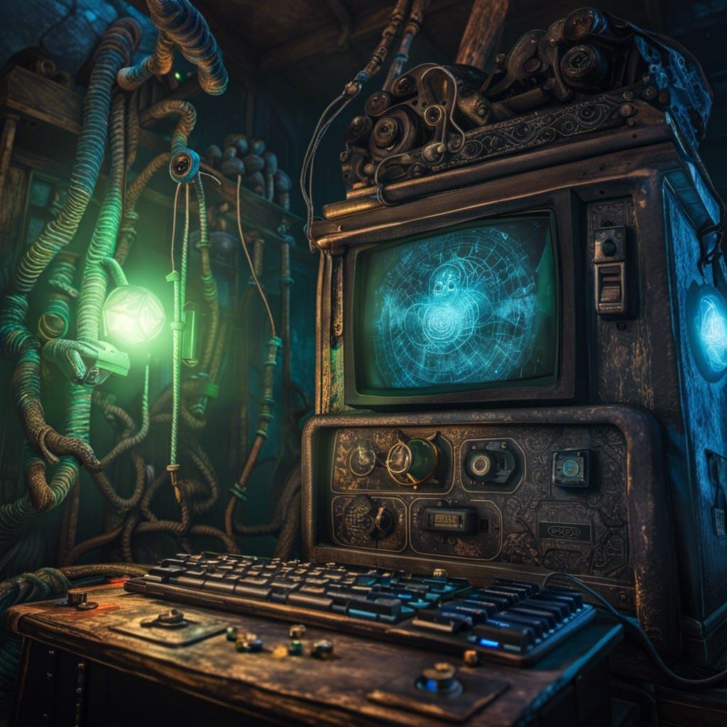 Haunted House EMF Monitor in Dark Fantasy Style