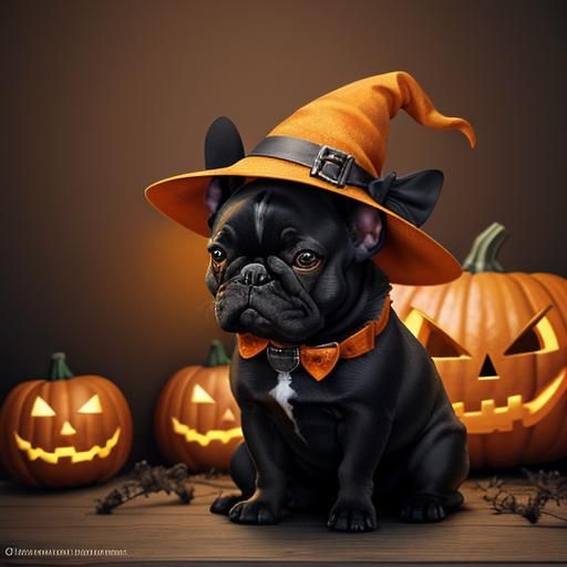 Halloween Skeleton French Bulldog in Hyperrealistic Digital ...