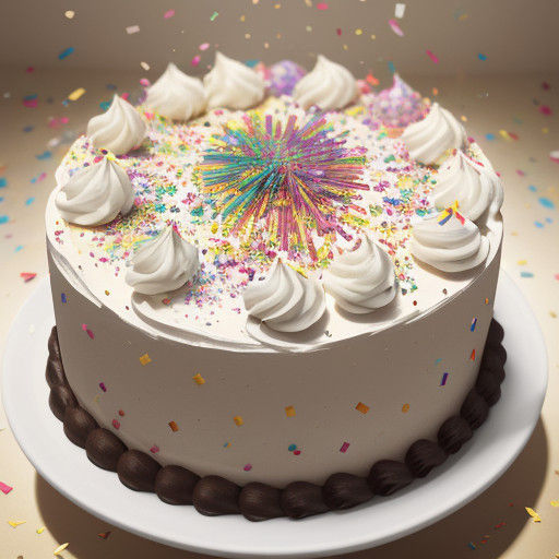 Vibrant Birthday Cake in Hyper-Realistic 3D Rendering