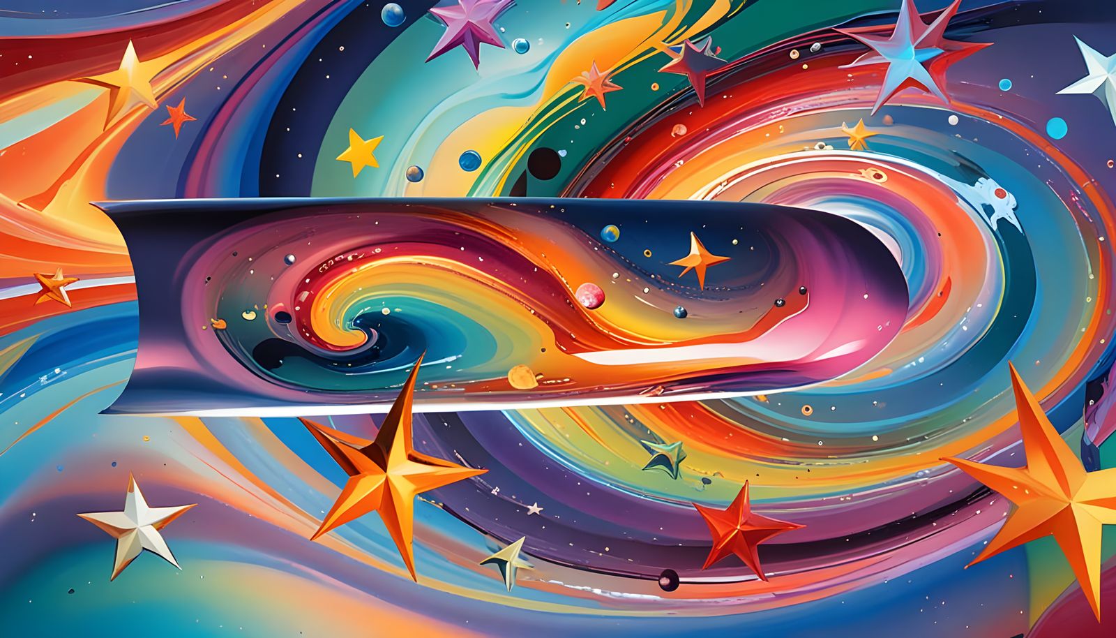 Surreal Cosmic Messenger in Antipasto Oil Painting Style