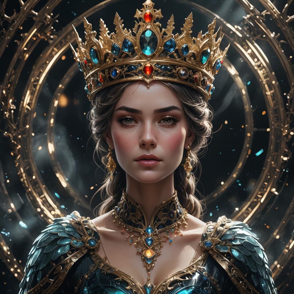 Glass Goddess with Crown: Fantasy Concept Art
