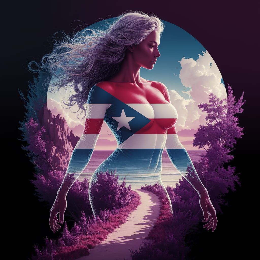 Puerto Rican Goddess of the Ocean in Vibrant Watercolor and ...