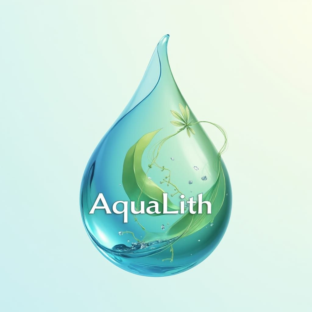 AquaLith: Modern Abstract Water Droplet Logo