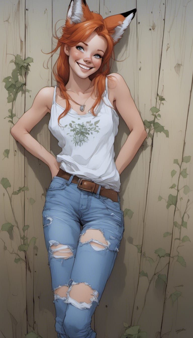 Toothy grin Fox-girl VIXEN