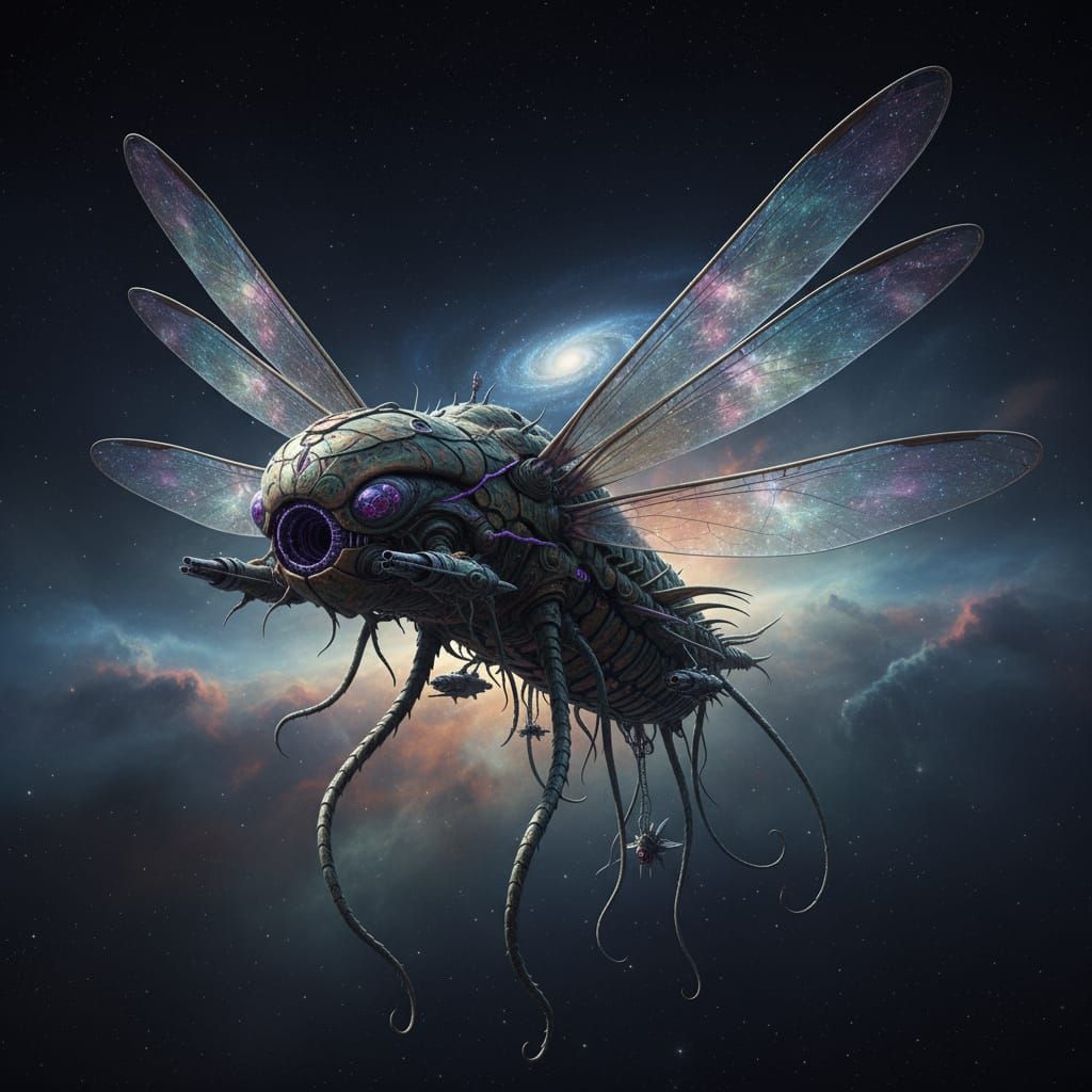 Lexx Dragonfly Spaceship in Flight