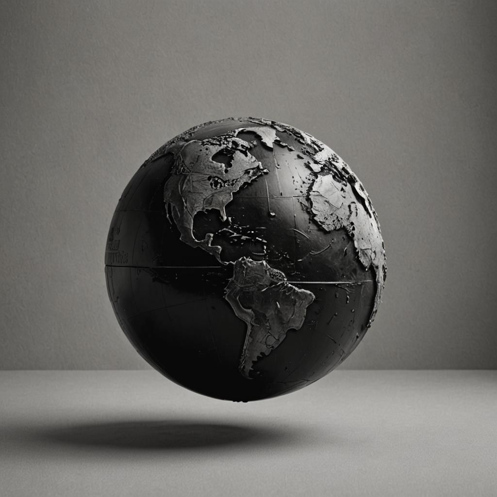 Monochromatic Earth Globe as Cannonball