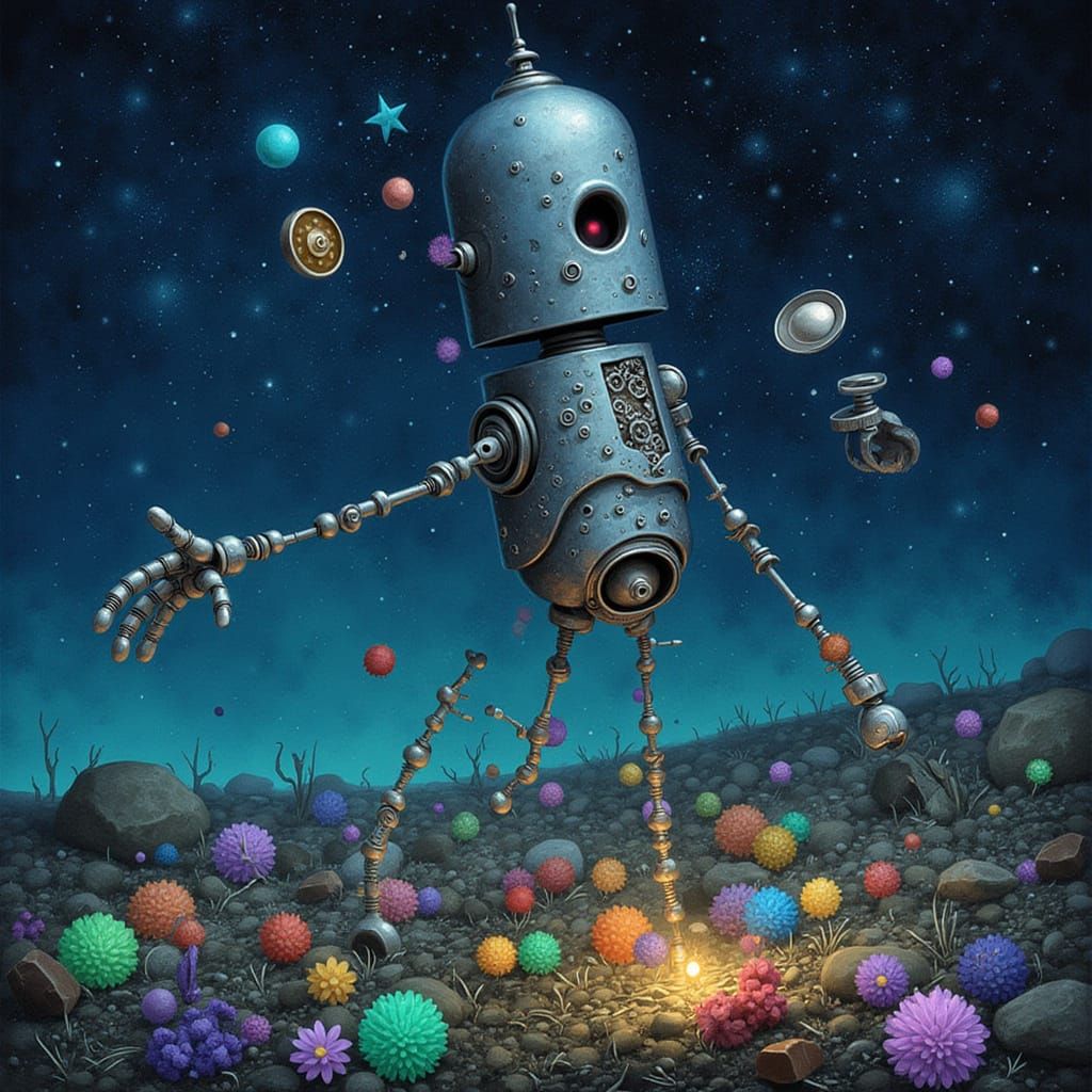 Clockwork Gardener in Crystal Garden on Alien Moon