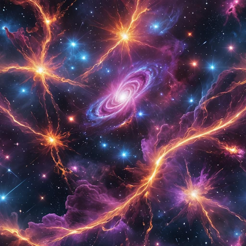 Cosmic Surrealism: Floating Celestial Being in Nebula