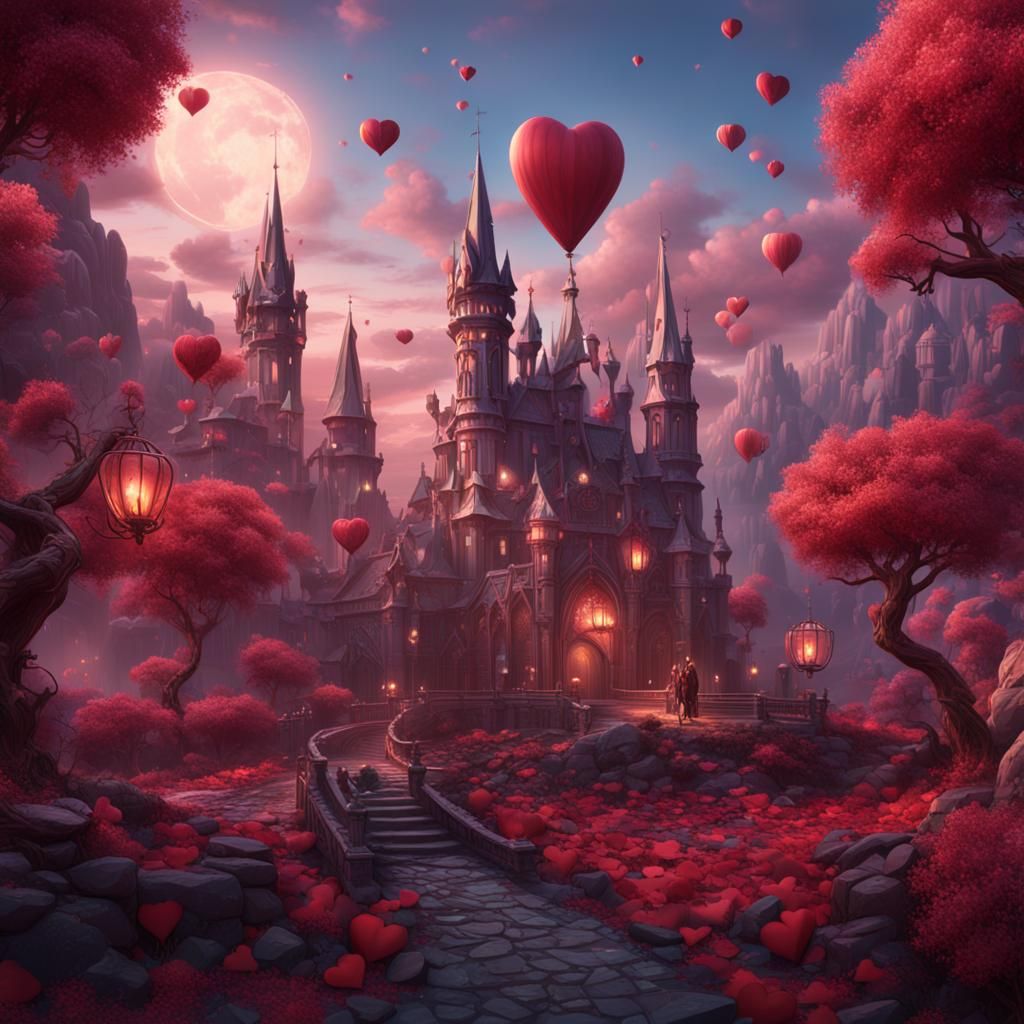 Valentine's Day Fantasy Concept Art in Deep Color