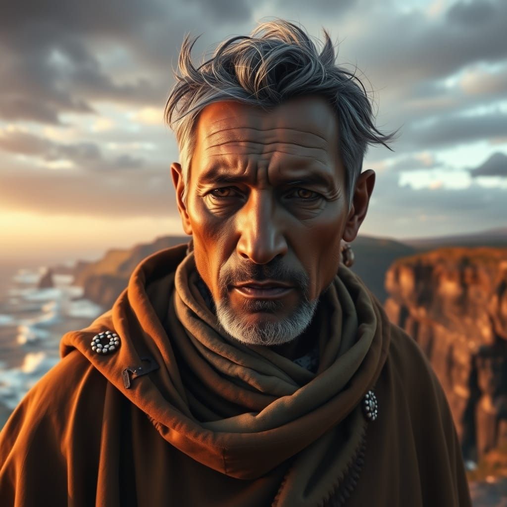 Hyper-Realistic Khoikhoi Man in Traditional Cape Landscape