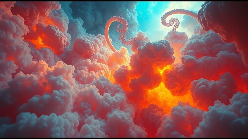 Surreal Subatomic Cloudscape in Cinematic Style