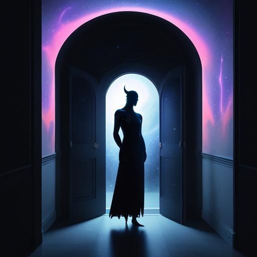 Astronaut at Event Horizon in Cosmic Surrealism