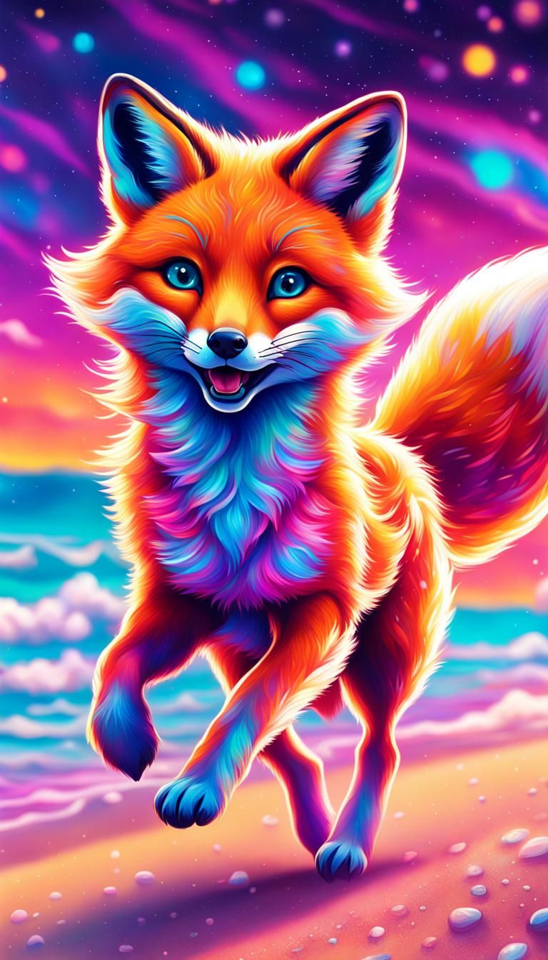 cute fox on the beach