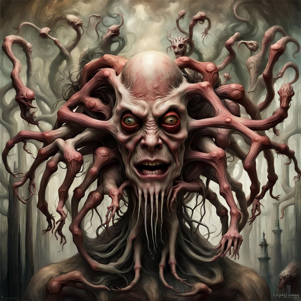 Surreal Multi-Limbed Monster in Morima Style