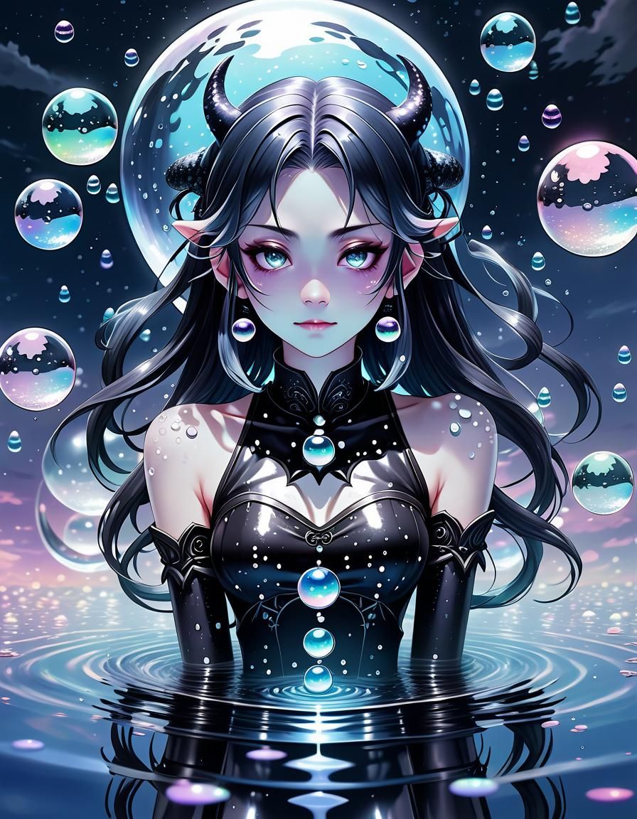 Mystic Demoness in Pastel Hues Meditation