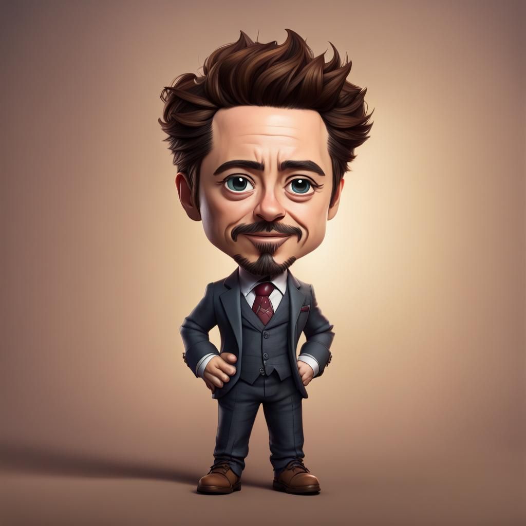 Hyperrealistic Robert Downey Jr. as Cute Chibi