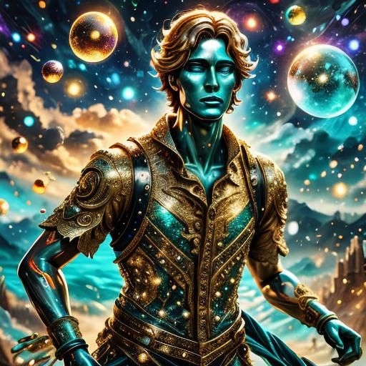 Shimmering Porcelain Doll with Sparkling Heaven