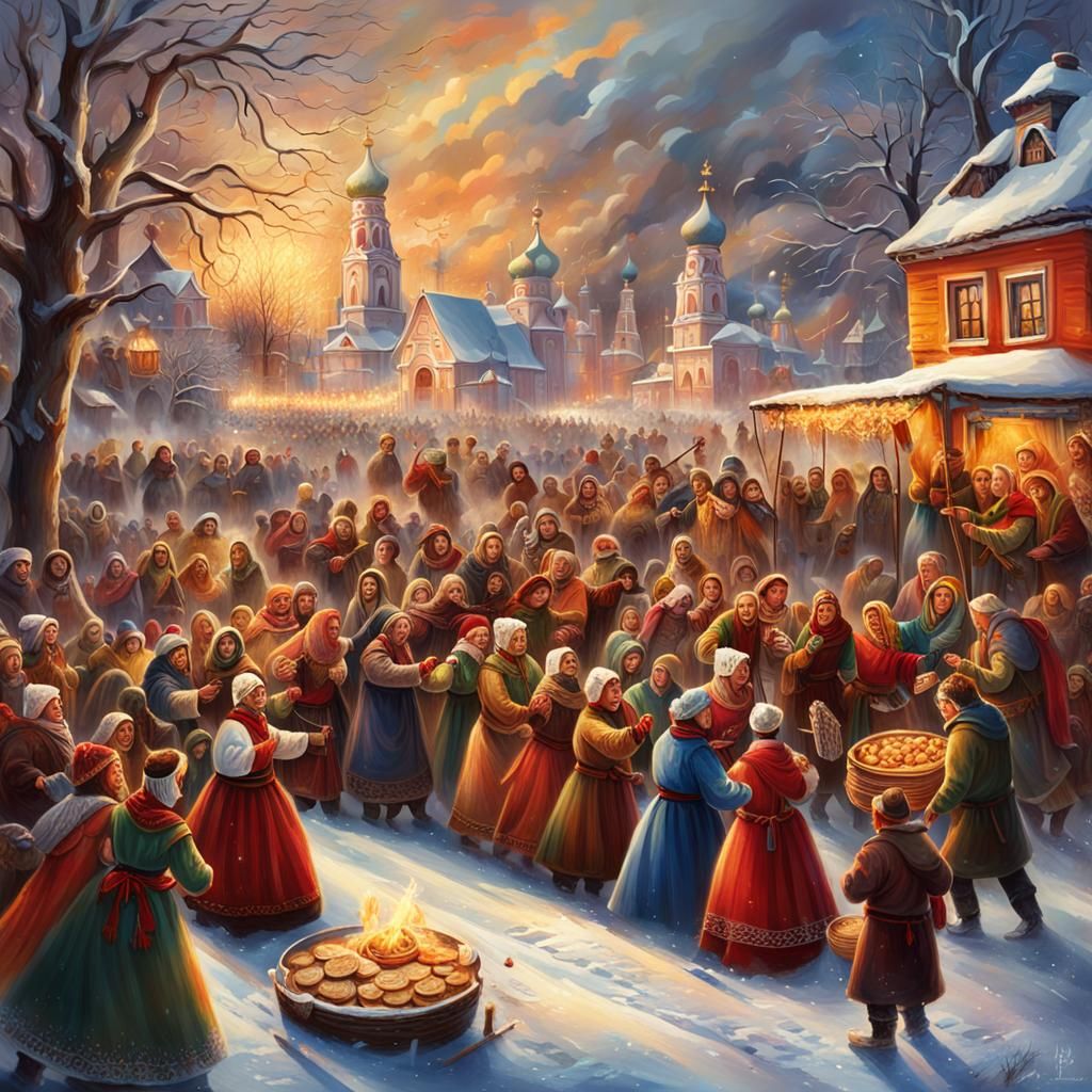 Vibrant Slavic Maslenitsa Holiday Celebration