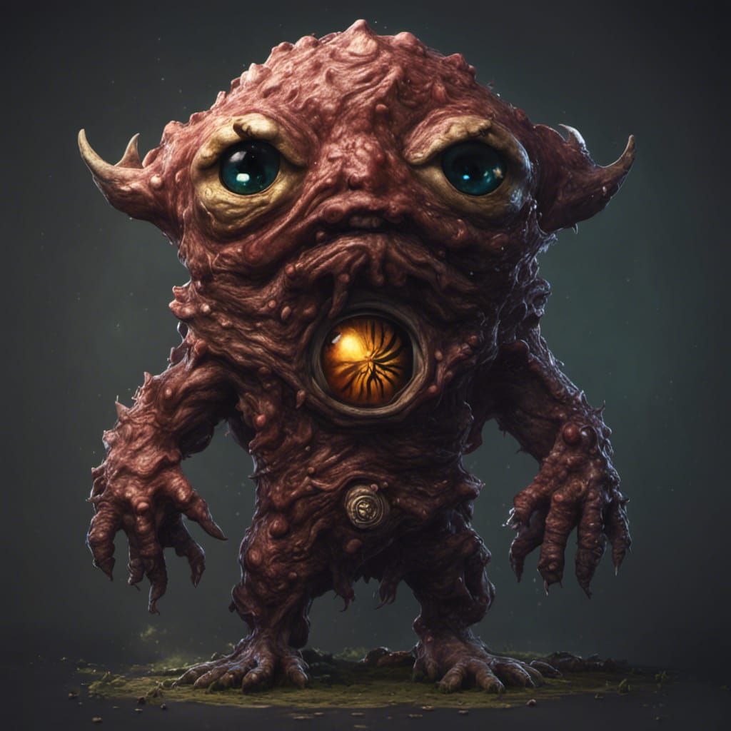 Chibi Cyclops in Dark Fantasy Style