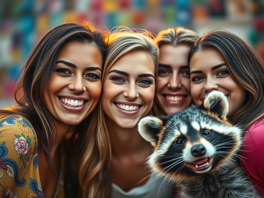 Joyful Friends in Vibrant Colors, a Sneaky Twist