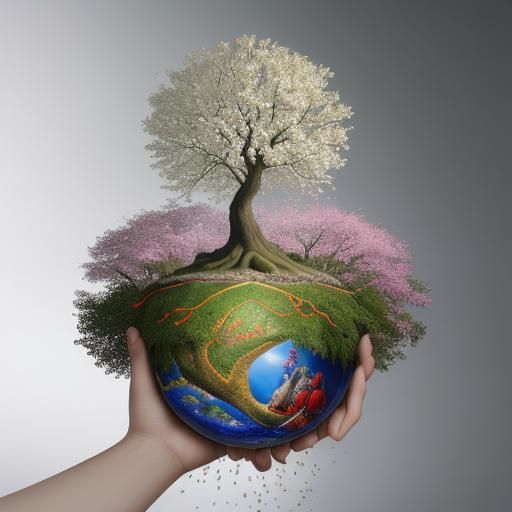 Surreal Trees in Flight: A Hyperrealistic Dreamscape