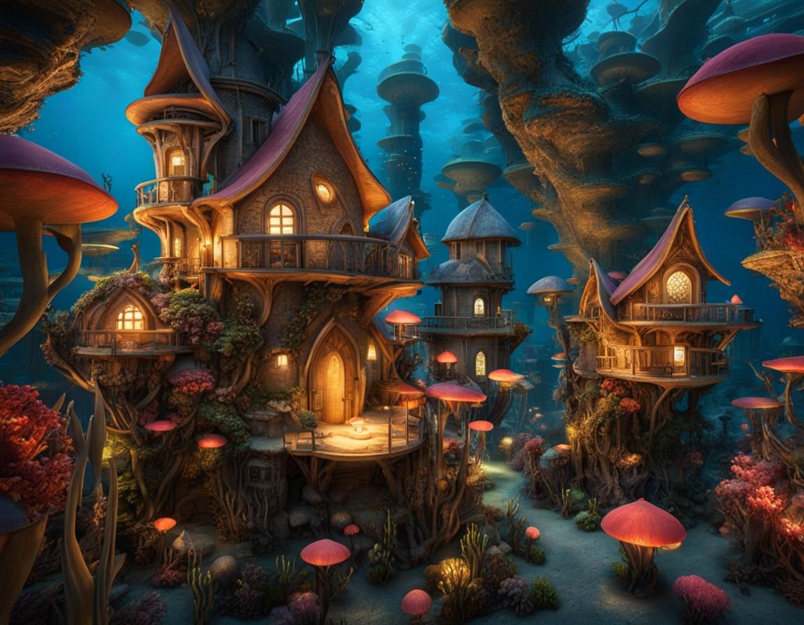 Underwater Fairy Village with Gypsy Girl Fairy