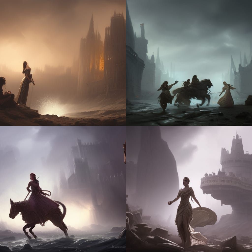 Ancient English Princess in Dark Fantasy Art Style