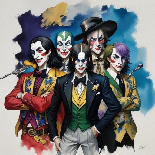 Ace of Spades: Jokers Wild Gouache Painting