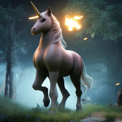 Epic 3D Unicorn in a Game Cinematic Style