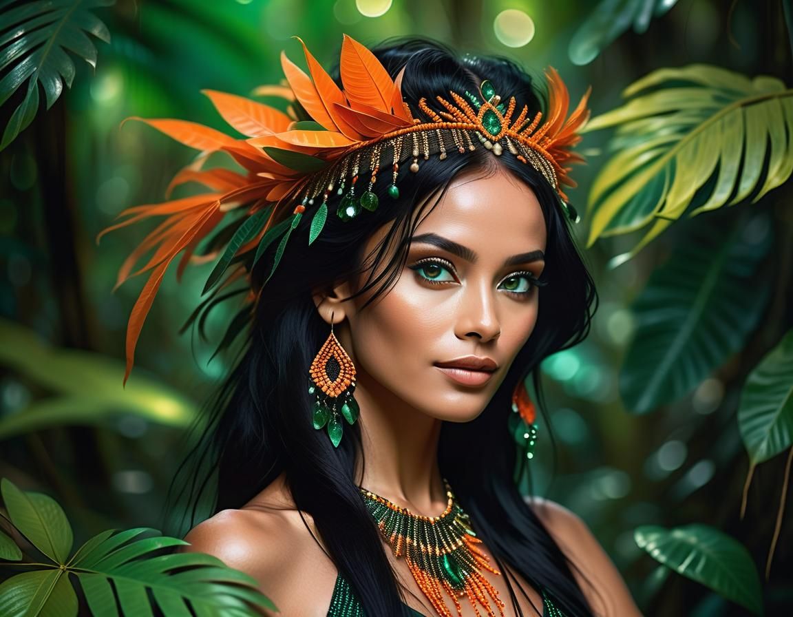 Jungle Dancer Portrait in Warm Light