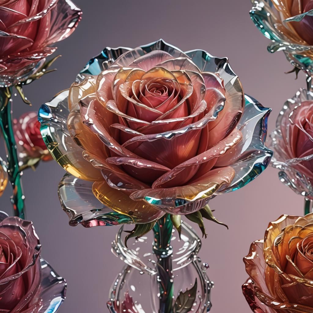a crystal glass rose