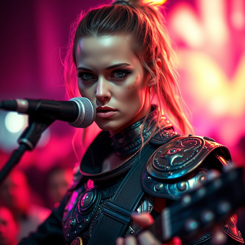 Ethereal Venusian Viking Musician Performs with Passion