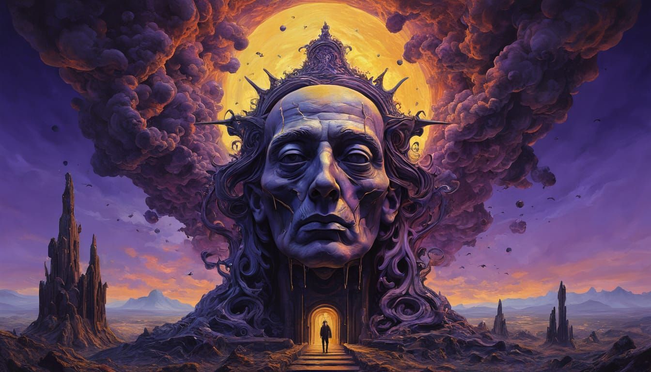 Epic Shattered Skull in a Cemetery