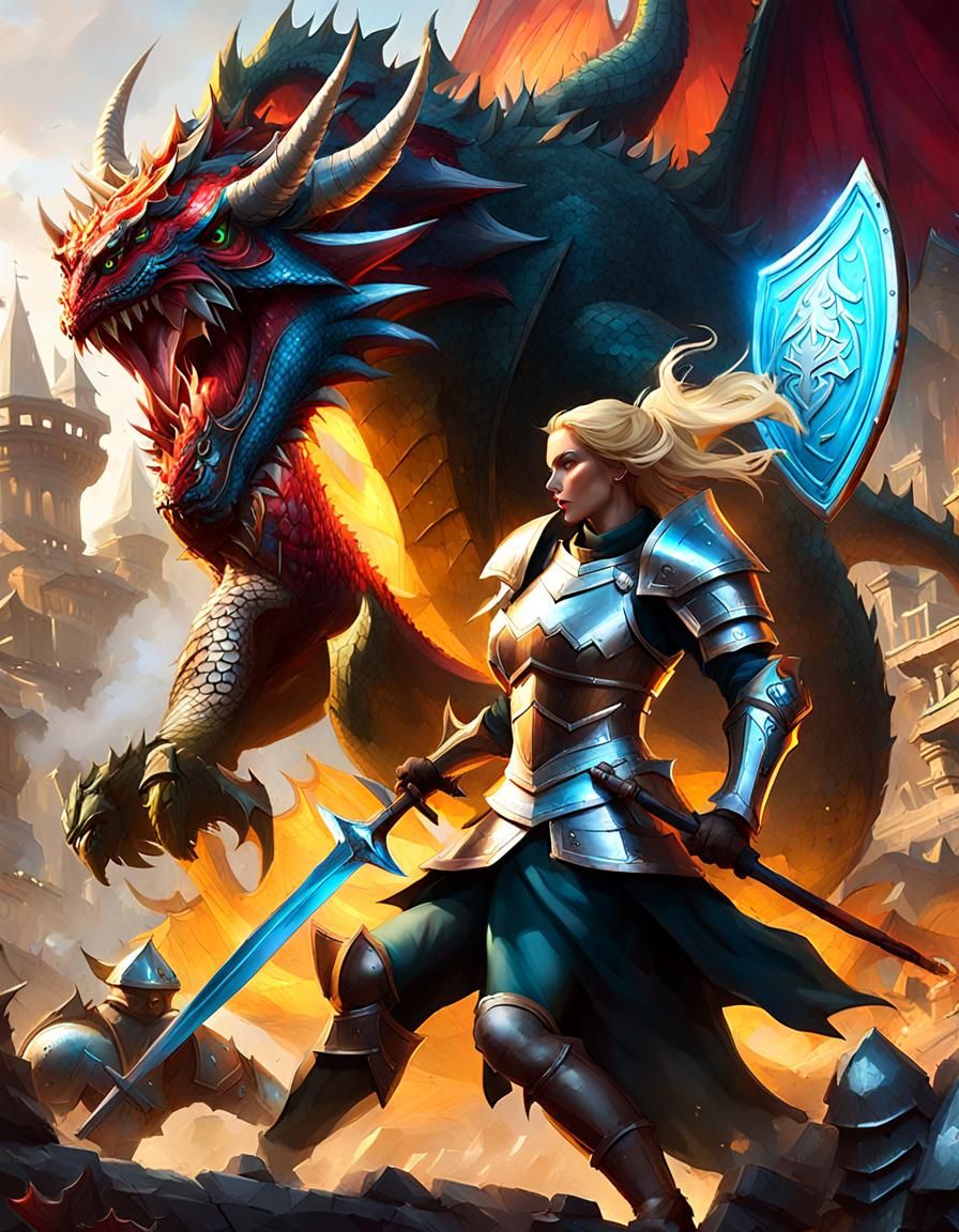 Knight Shield Battle: Graffiti Art in 3D Cinematic Style