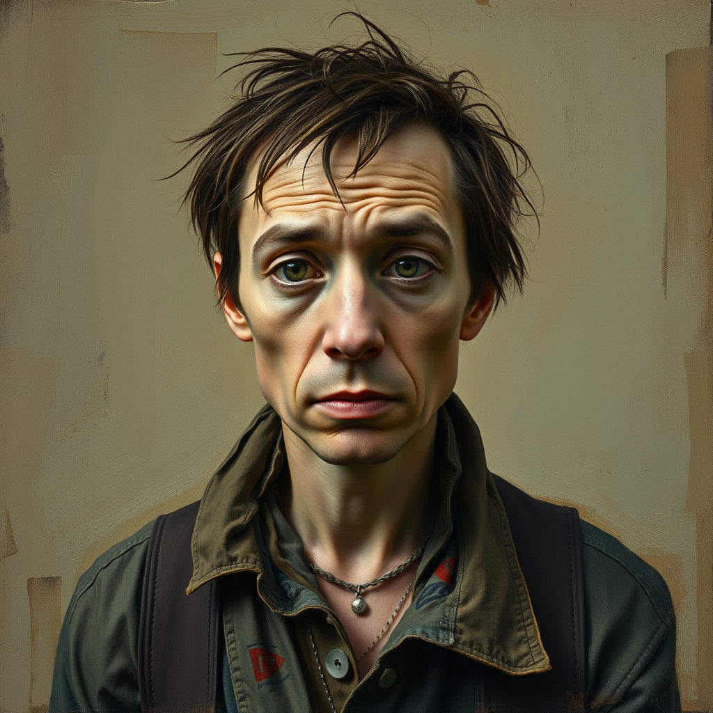 Emotive Portrait of a Person with Unconventional Features