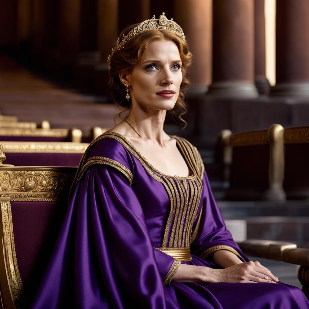 Jessica Chastain as Roman Senator in Colosseum