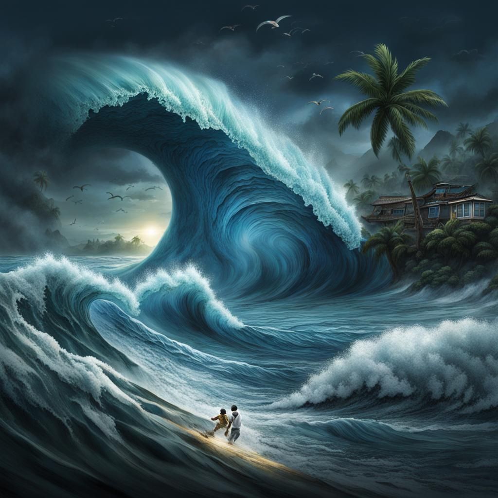 Dramatic Tsunami Wave Unleashes Natural Power