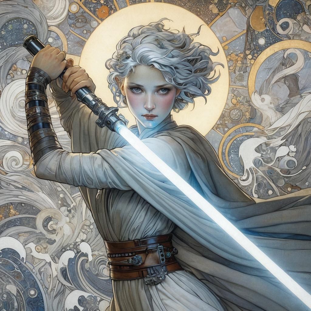 Elegant Art Nouveau Style Portrait of a Woman