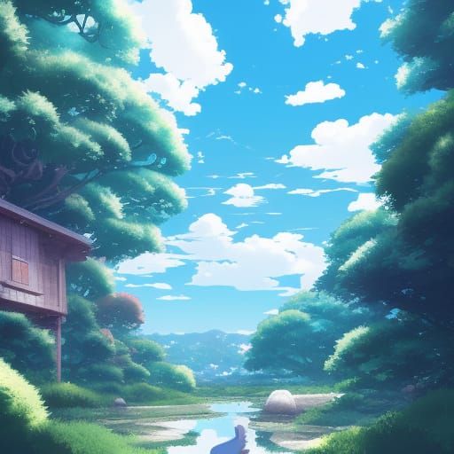 Anime Key Visual in Studio Ghibli Style