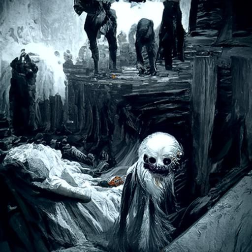 Grim Vision of Death in Engraving Style